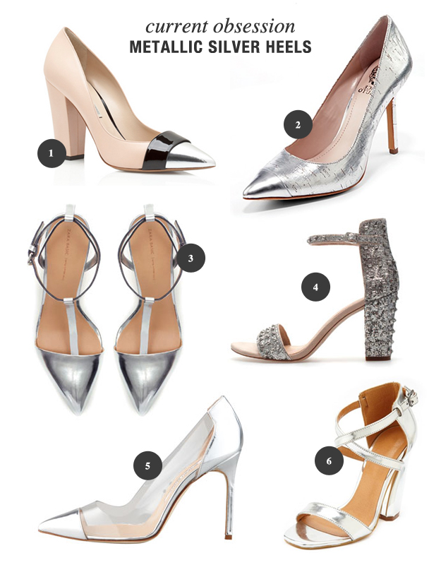 metallic silver heels photo